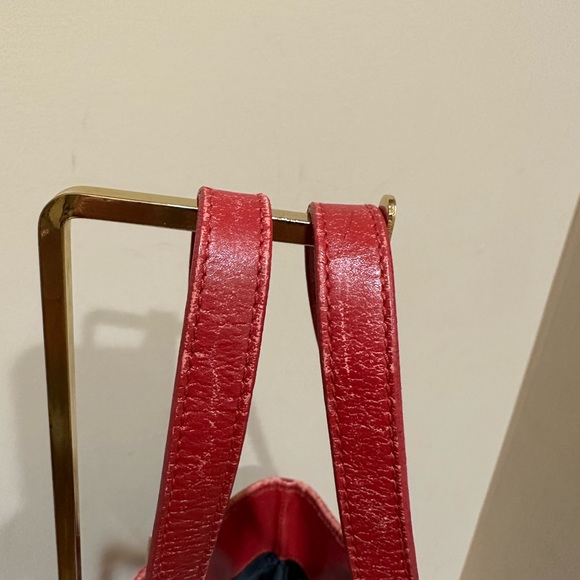 Gucci GG Guccissma Small Red Leather and Canvas Tote - Picture 3 of 10